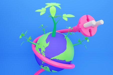 3D sustainable energy conceptの写真素材