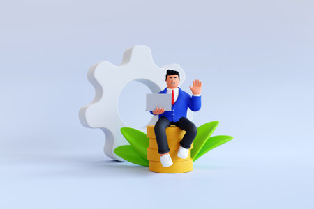 3D digital marketing conceptの写真素材