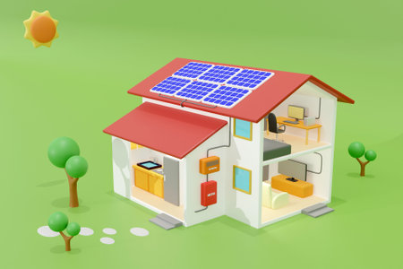 3D solar energy conceptの写真素材