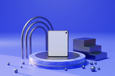 3D mockup display of digital devicesの写真素材