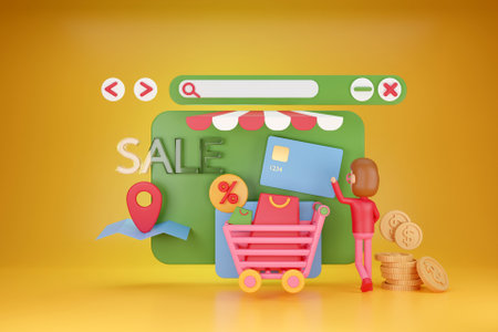 3D ecommerce conceptの写真素材