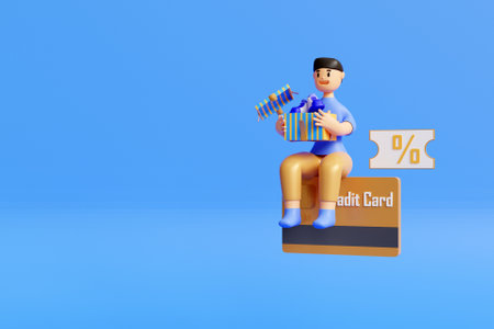 3D credit card purchase conceptの写真素材