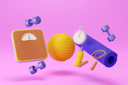 3D gym equipmentの写真素材