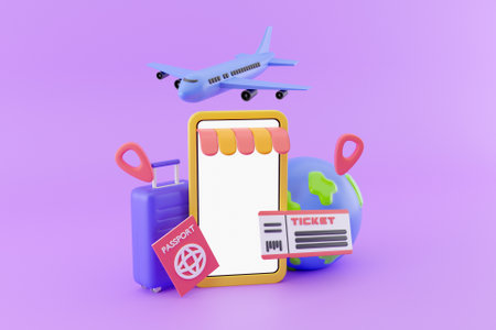 3D traveling conceptの写真素材