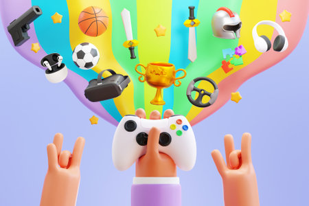 3D gaming conceptの写真素材