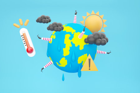 3D global warming conceptの写真素材