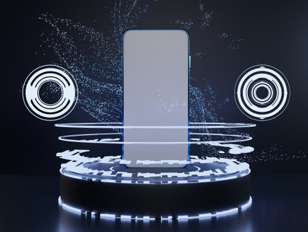 3D mockup display of digital devicesの写真素材