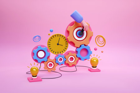 3D time management conceptの写真素材