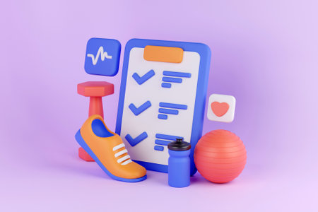 3D training checklist conceptの写真素材