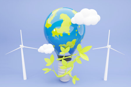 3D go green conceptの写真素材