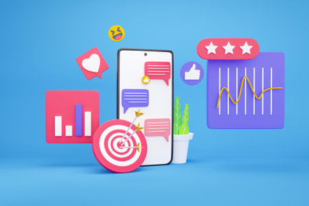3D social media conceptの写真素材