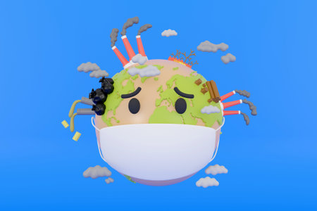 3D pollution conceptの写真素材