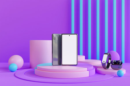 3D mockup display of digital devices