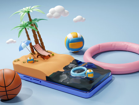 3D travel through social media concept