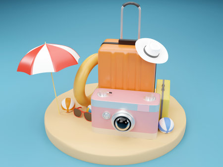 3D summer holiday conceptの写真素材