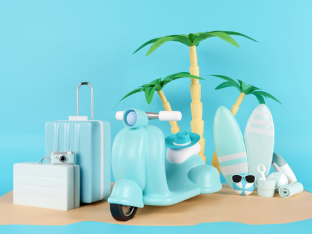 3D summer holiday conceptの写真素材
