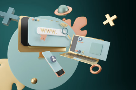 3D social media conceptの写真素材