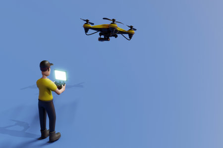 3D drone delivery conceptの写真素材