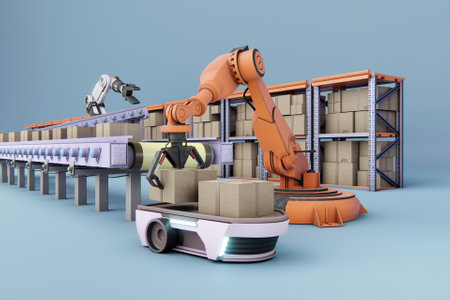 3D factory packaging conceptの写真素材