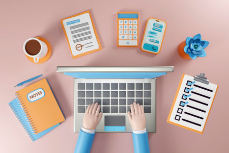 3D workspace conceptの写真素材