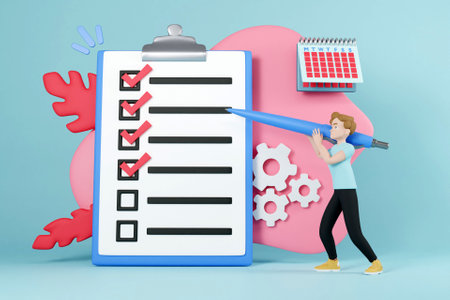 3D checklist conceptの写真素材