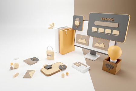 3D social media conceptの写真素材