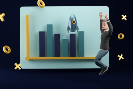 3D start up conceptの写真素材