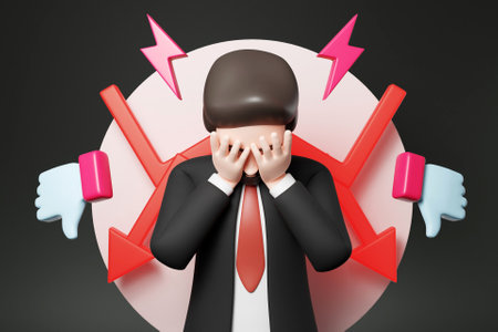 3D stressed businessmanの写真素材