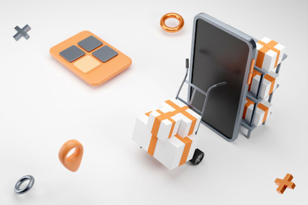 3D delivery service conceptの写真素材