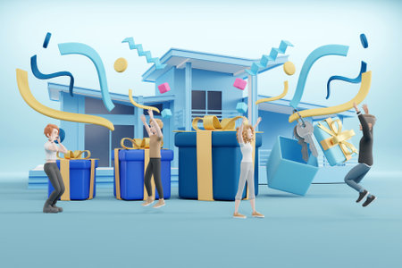 3D lucky draw for a homeの写真素材