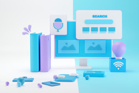 3D social media conceptの写真素材