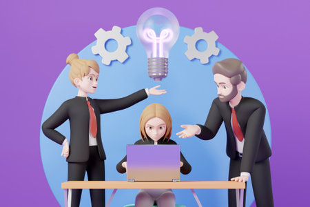 3D business idea conceptの写真素材