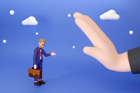 3D failed interview conceptの写真素材