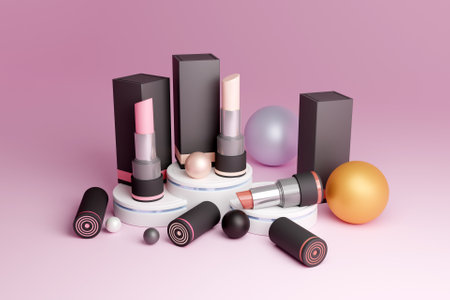 3D lipstick mock upsの写真素材