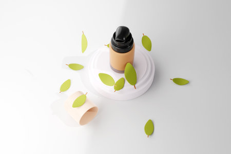 3D liquid foundation mock upの写真素材