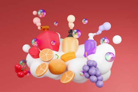 3D shampoo or body wash containersの写真素材