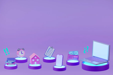 3D task juggling conceptの写真素材