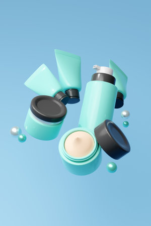 3D face and body care productsの写真素材
