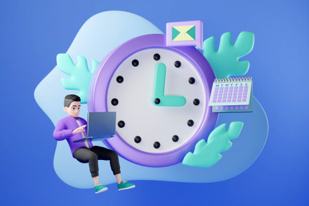3D time management conceptの写真素材