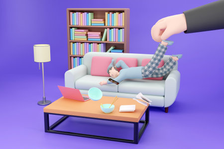 3D out of comfort zone conceptの写真素材