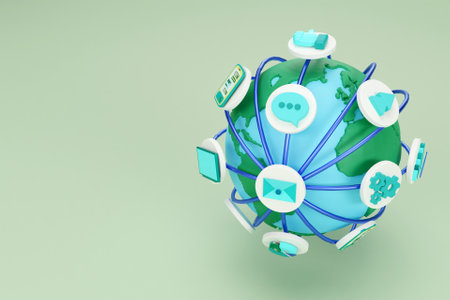3D global communication conceptの写真素材