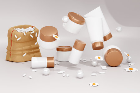 3D face and body care productsの写真素材