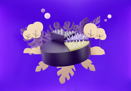 3D pie chart segmentation conceptの写真素材