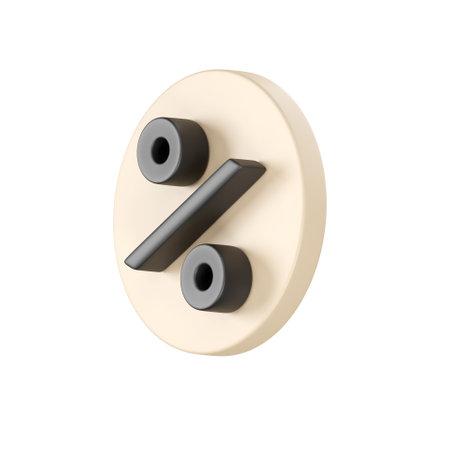 3D token with percentage symbol