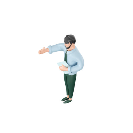 3D businessman showing thumbs up gesture