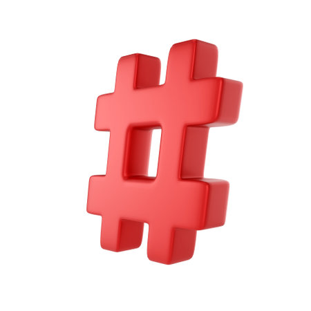 3D hashtag sign