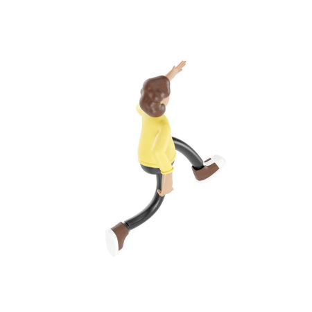 3D woman running