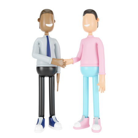 3D men handshaking