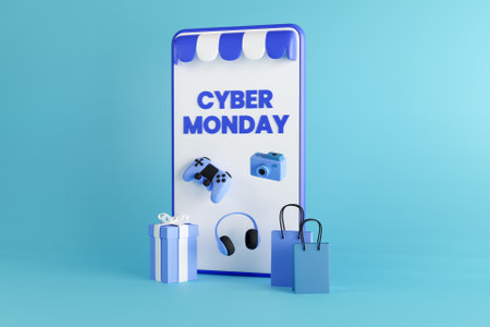 3D phone cyber monday concept