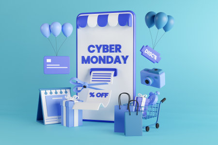 3D phone cyber monday concept